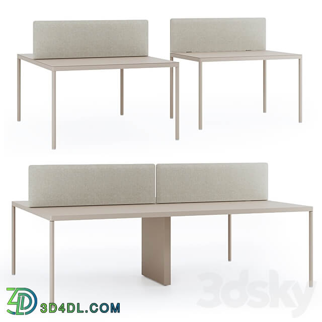 Office tables LAS Fil Rouge 3D Models