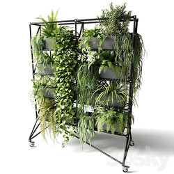 Mobile rack with plants 3D Models 