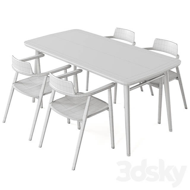 Table Aarhus by deep house Table Chair 3D Models