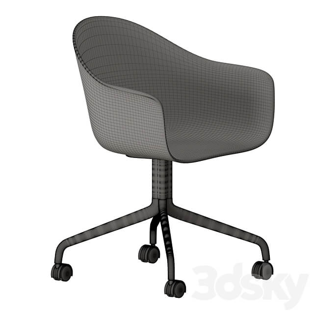 Harbor Dining Chair Star Base W Casters 3D Models