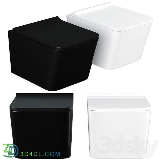 Toilet bowl CeramaLux 5171MB hanging Black matt with seat Microlift 3D Models