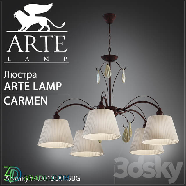 Arte Lamp Carmen A5013LM 5BG Pendant light 3D Models