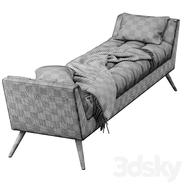 Fiske Upholstered Large Bench by Ivy Bronx 3D Models