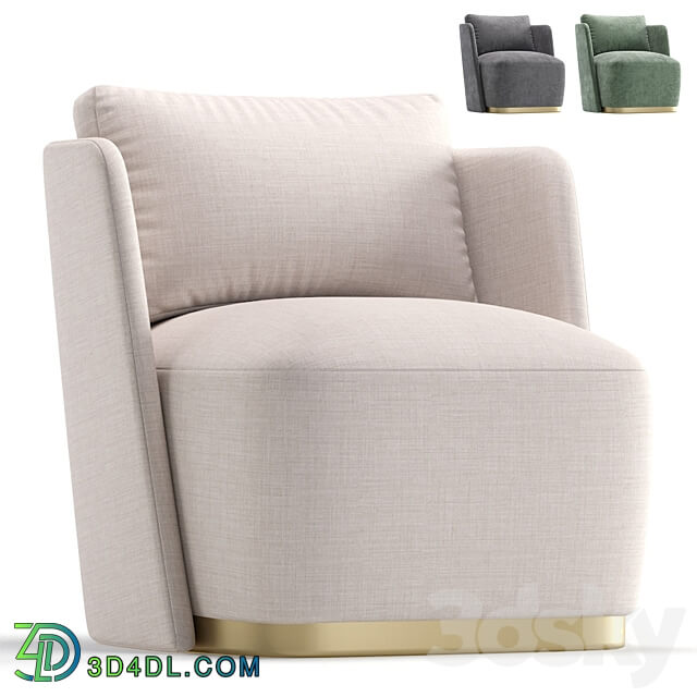 Armchair MACQUEEN by Cazarina Interiors 3 Colors Version 3D Models