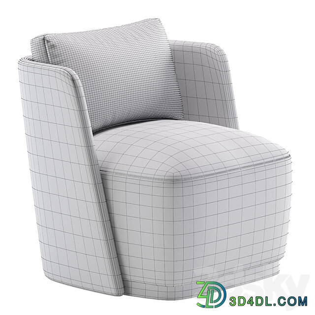 Armchair MACQUEEN by Cazarina Interiors 3 Colors Version 3D Models