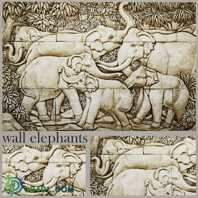 Elephants. 3D Models