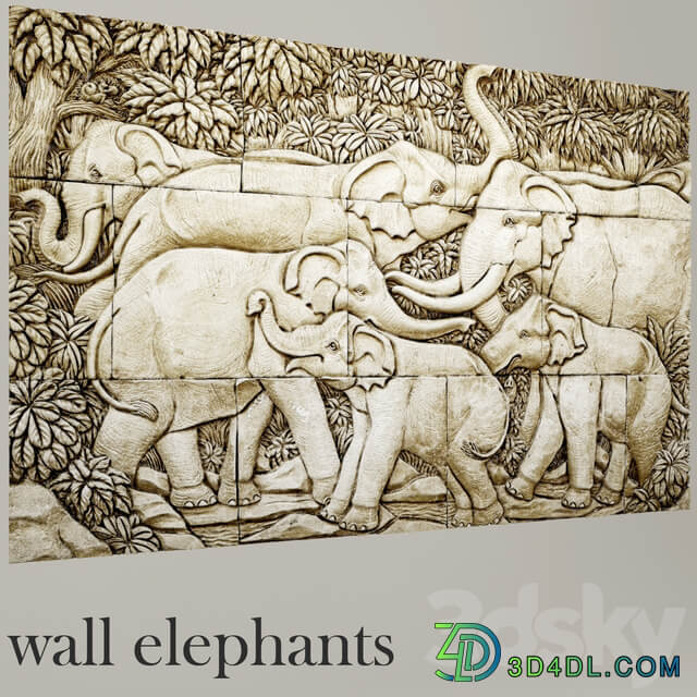 Elephants. 3D Models