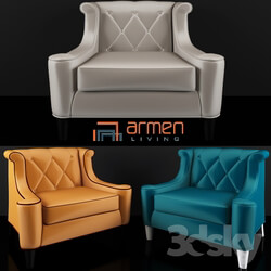 Armen Living Barrister Velvet Armchair 