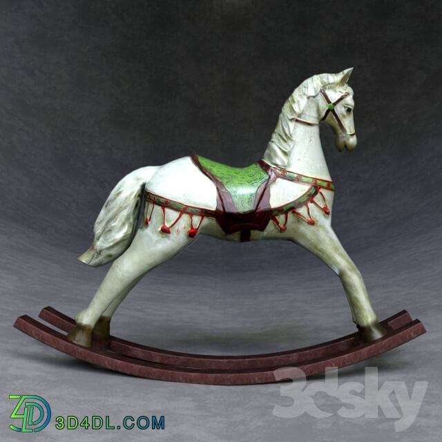 Decorative wooden rocking horse