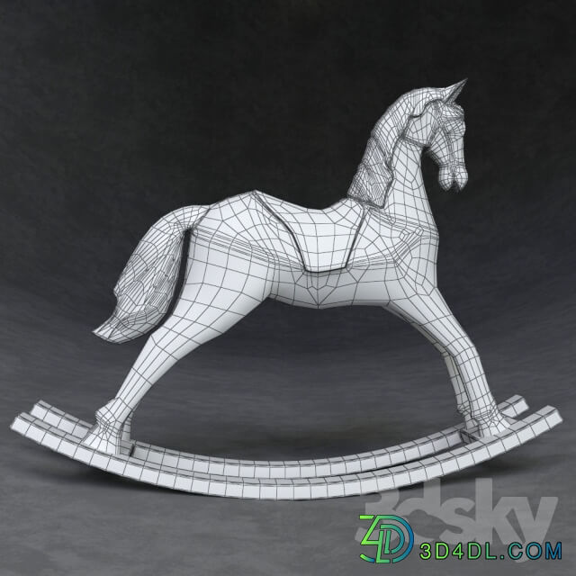 Decorative wooden rocking horse
