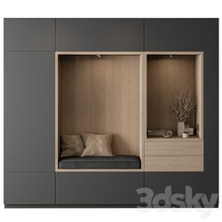 Hallway 45 Gray and Wood Entrance 3D Models 