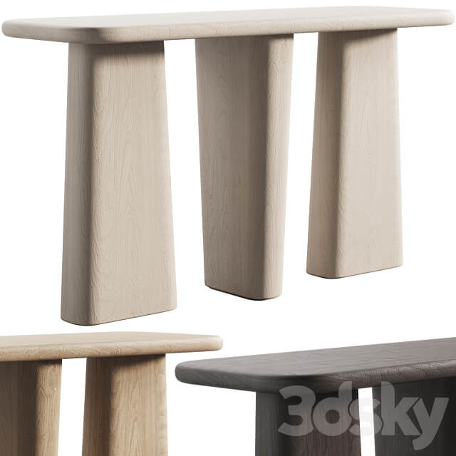 135 Kalle Sculptural Oak Console japandi style 3 colors 3D Models