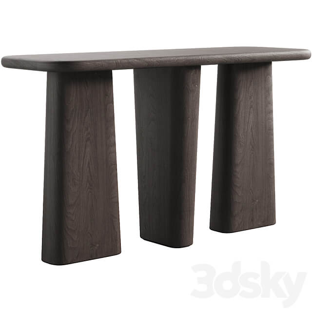 135 Kalle Sculptural Oak Console japandi style 3 colors 3D Models