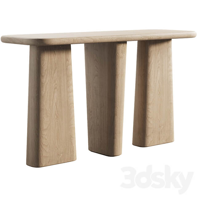 135 Kalle Sculptural Oak Console japandi style 3 colors 3D Models