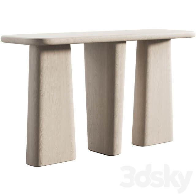 135 Kalle Sculptural Oak Console japandi style 3 colors 3D Models