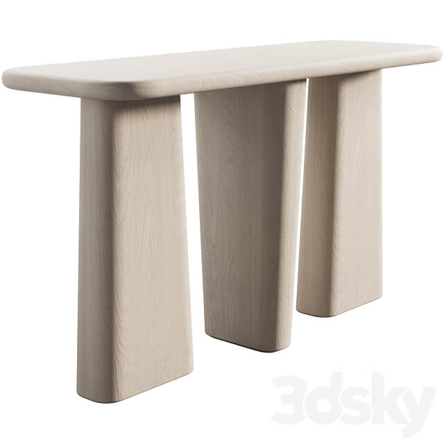 135 Kalle Sculptural Oak Console japandi style 3 colors 3D Models
