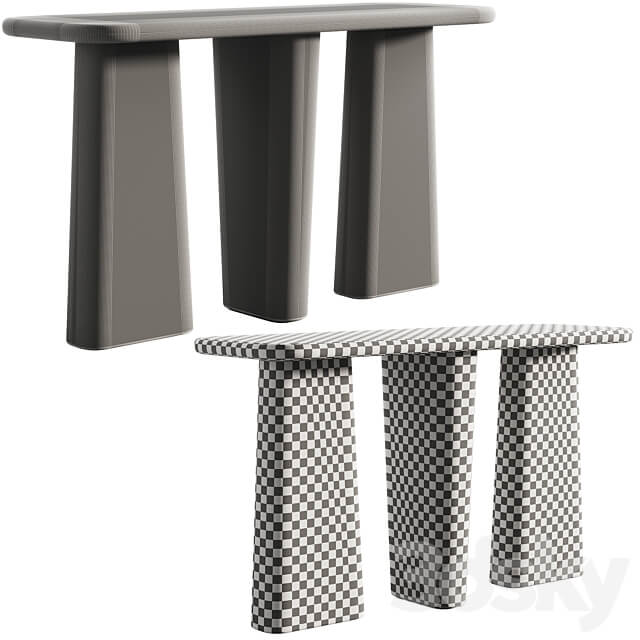 135 Kalle Sculptural Oak Console japandi style 3 colors 3D Models