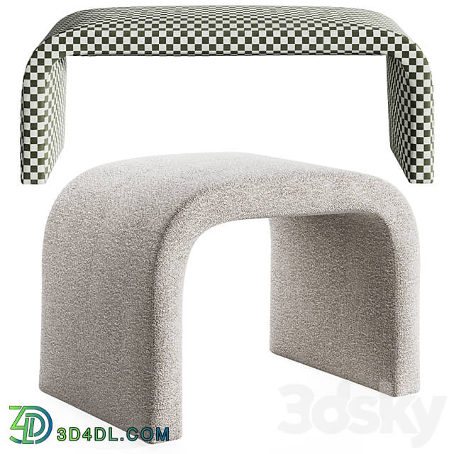 Sienna pouffe and bench by Urban outfitters 3D Models