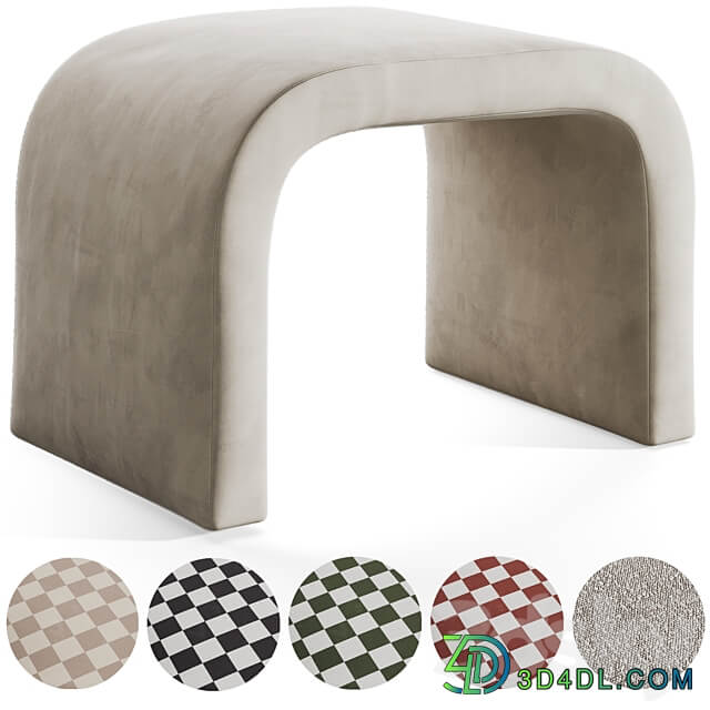 Sienna pouffe and bench by Urban outfitters 3D Models