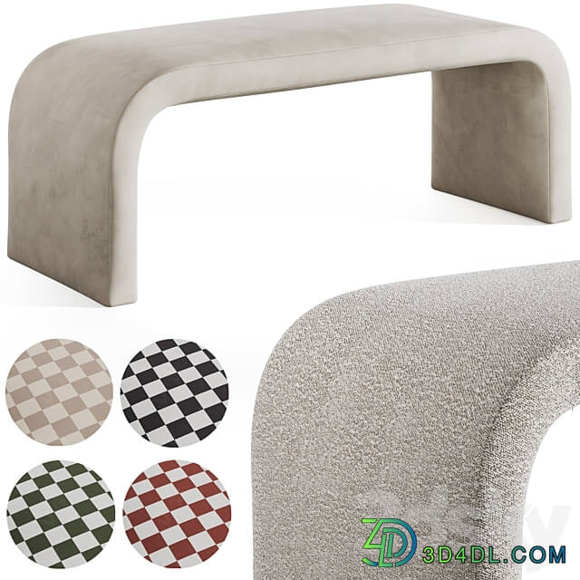 Sienna pouffe and bench by Urban outfitters 3D Models