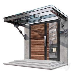 MODERN ENTRANCE WITH GLASS CANOPY NO3 3D Models 