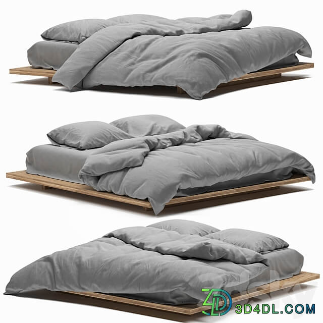 minimalist bed linen 2 Bed 3D Models