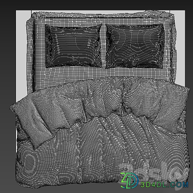 minimalist bed linen 2 Bed 3D Models