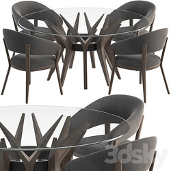 Table Aster and chair Ray set Table Chair 3D Models 