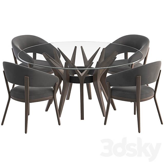 Table Aster and chair Ray set Table Chair 3D Models