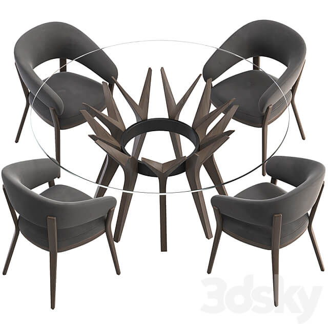 Table Aster and chair Ray set Table Chair 3D Models