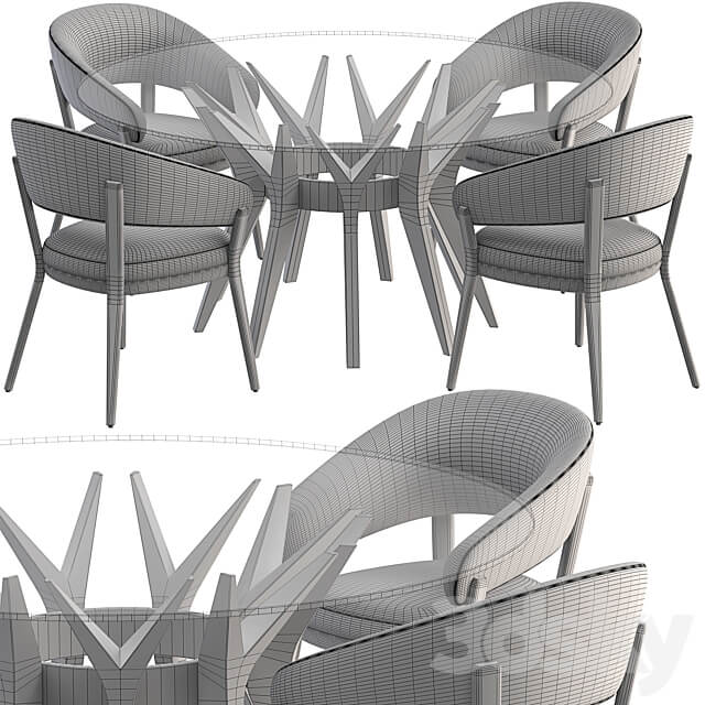 Table Aster and chair Ray set Table Chair 3D Models