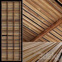 Ceiling wood rod n1 3D Models 