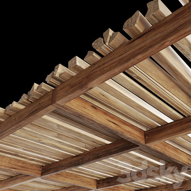 Ceiling wood rod n1 3D Models