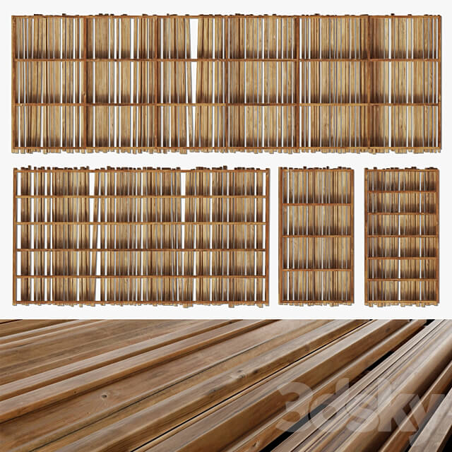 Ceiling wood rod n1 3D Models