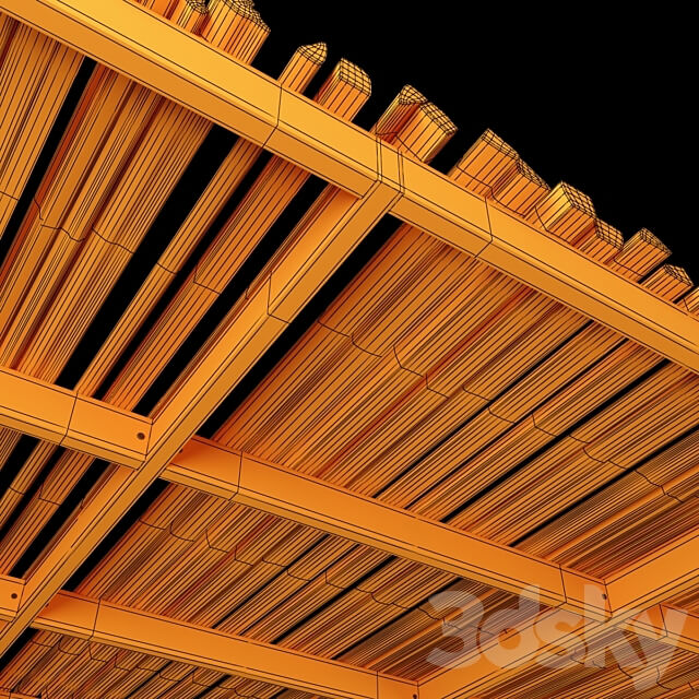 Ceiling wood rod n1 3D Models