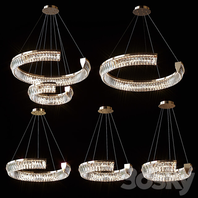Pendant chandeliers CHRISTENCE by lampatron 45cm 52cm 65cm 80cm 80cm 45cm Pendant light 3D Models