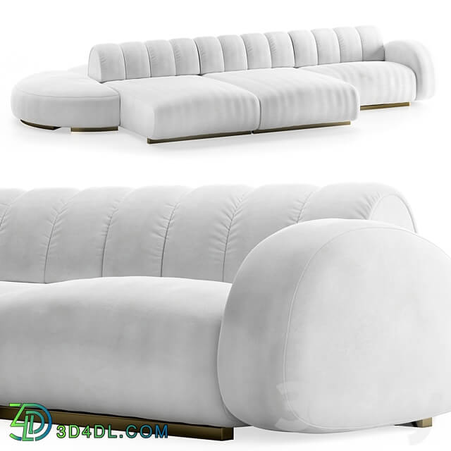 Cassia modular sofa Caffelatte 3D Models