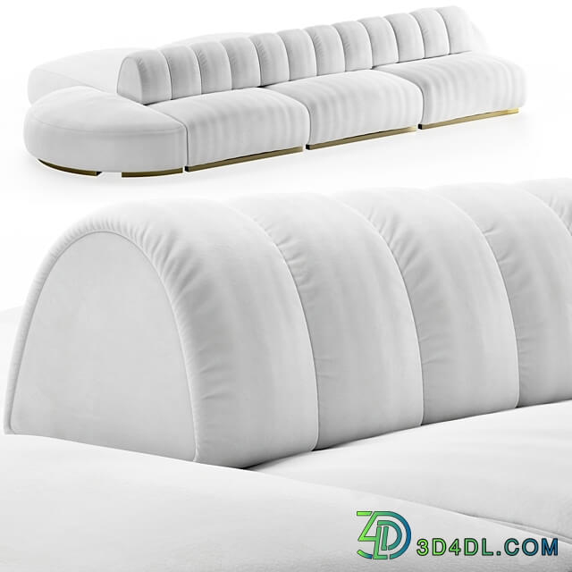 Cassia modular sofa Caffelatte 3D Models