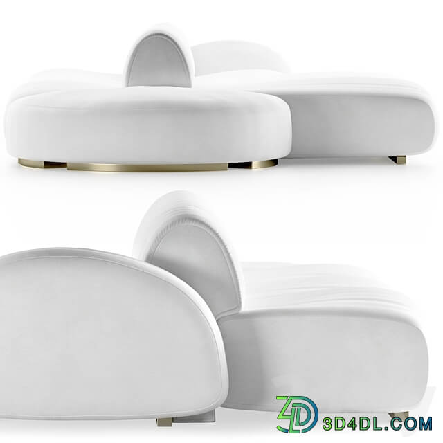 Cassia modular sofa Caffelatte 3D Models