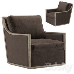 FRENCH CONTEMPORARY SLOPE ARM SWIVEL CHAIR 3D Models 