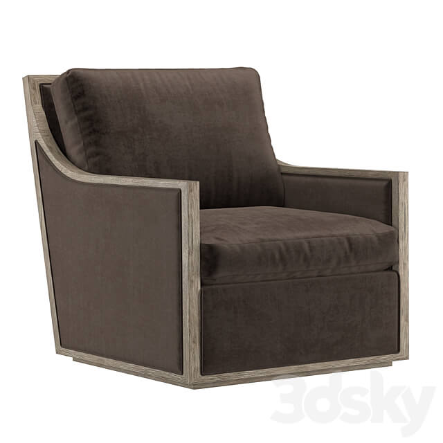 FRENCH CONTEMPORARY SLOPE ARM SWIVEL CHAIR 3D Models