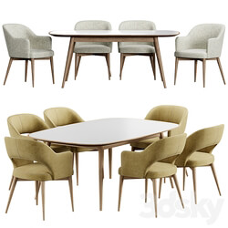 Gray Tony Konyshev Chair HER 042 G Table Table Chair 3D Models 