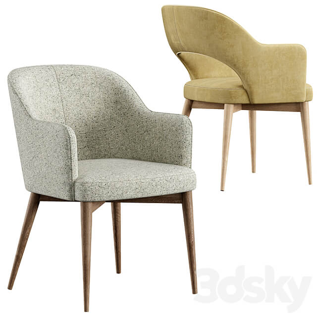 Gray Tony Konyshev Chair HER 042 G Table Table Chair 3D Models