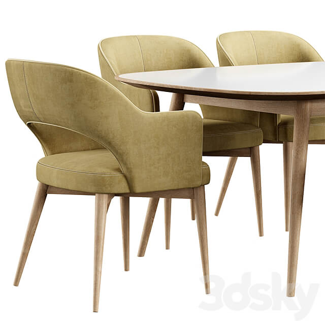 Gray Tony Konyshev Chair HER 042 G Table Table Chair 3D Models