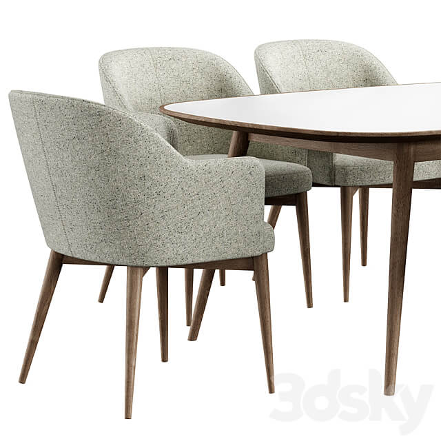 Gray Tony Konyshev Chair HER 042 G Table Table Chair 3D Models