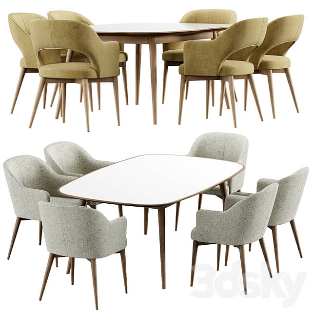Gray Tony Konyshev Chair HER 042 G Table Table Chair 3D Models