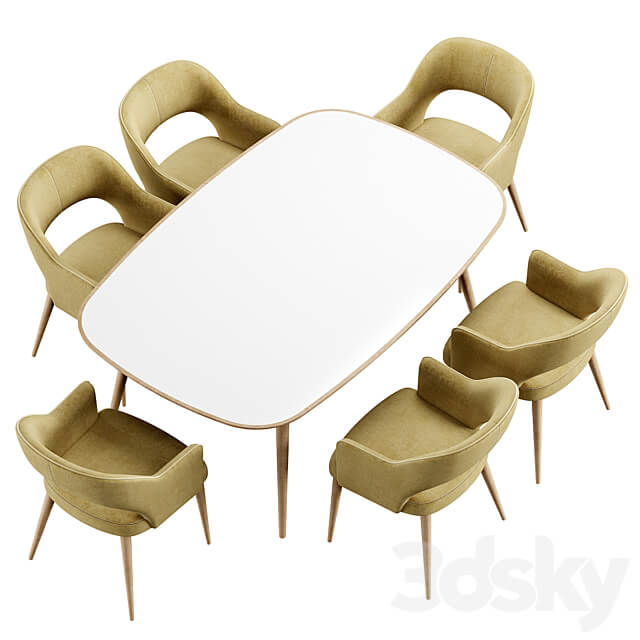 Gray Tony Konyshev Chair HER 042 G Table Table Chair 3D Models