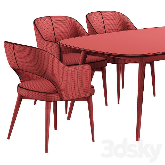 Gray Tony Konyshev Chair HER 042 G Table Table Chair 3D Models