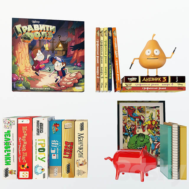 Decor set with board games Miscellaneous 3D Models