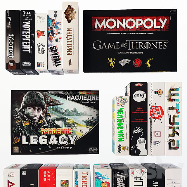 Decor set with board games Miscellaneous 3D Models